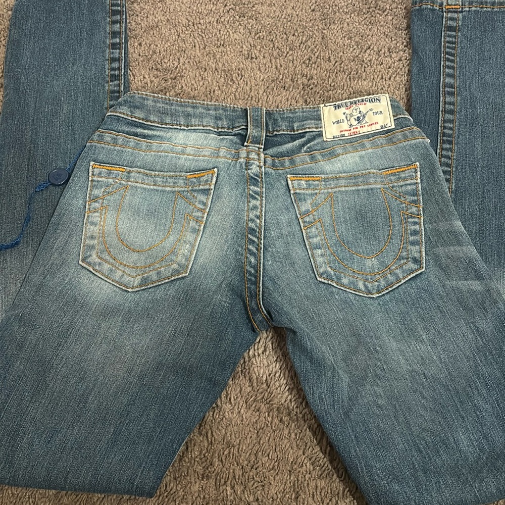 vintage true religion, skinny jeans low rise